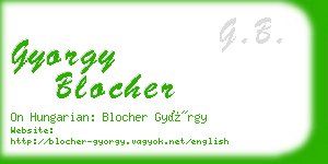 gyorgy blocher business card